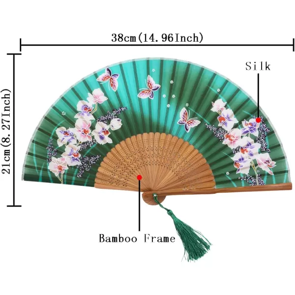 Amajiji 827quot Women Folding Fan Hand FanChineaseJapanese Vintage Retro Style NQE HQJ23Hqj18
