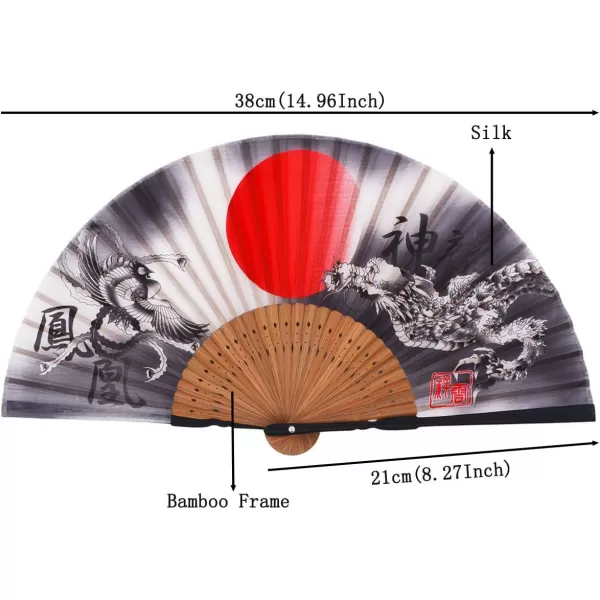 Amajiji 827quot21CM Japanese Vintage Retro Style Handheld Folding Fan CZ03Cz03