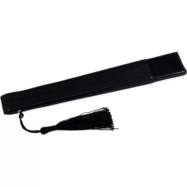Amajiji Charming Elegant Modern Woman Handmade Bamboo Silk 827quot 21cm Folding Pocket Purse Hand Fan Black Bamboo