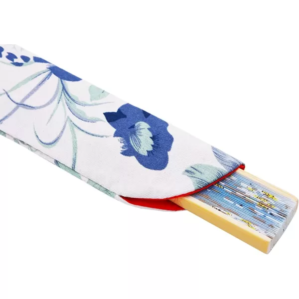 Amajiji Charming Elegant Modern Woman Handmade Bamboo Silk 827quot 21cm Folding Pocket Purse Hand Fan BlackBlue