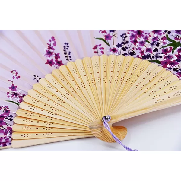 Amajiji Charming Elegant Modern Woman Handmade Bamboo Silk 827quot 21cm Folding Pocket Purse Hand Fan BlackCzt01