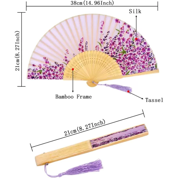 Amajiji Charming Elegant Modern Woman Handmade Bamboo Silk 827quot 21cm Folding Pocket Purse Hand Fan BlackCzt01