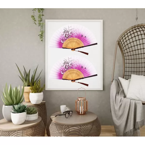 Amajiji Charming Elegant Modern Woman Handmade Bamboo Silk 827quot 21cm Folding Pocket Purse Hand Fan BlackCzt11