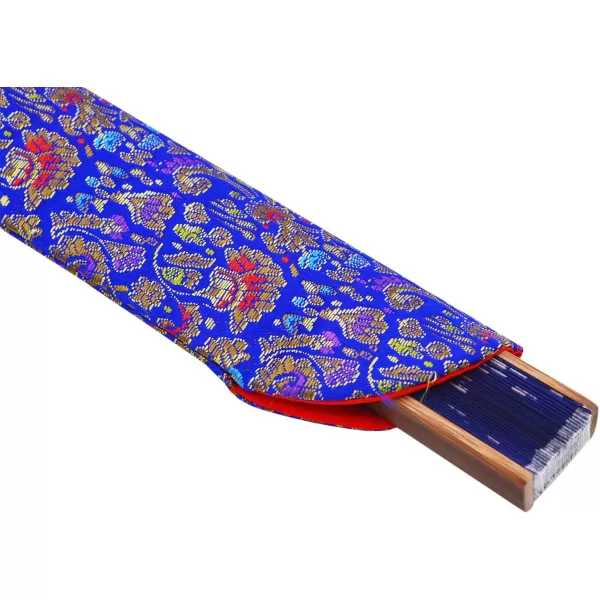 Amajiji Charming Elegant Modern Woman Handmade Bamboo Silk 866quot 22cm Folding Pocket Purse Hand Fan Collapsible Holding Painted Fan with Silk PouchesWrapping Blue