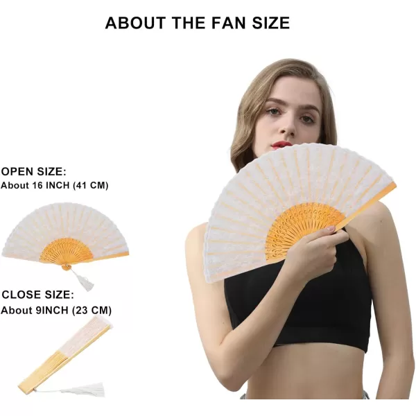 Amajiji ChineseJapanese Vintage Retro Style Bamboo Wood Silk Folding Hand Fan for women HBSY 23cm 001001
