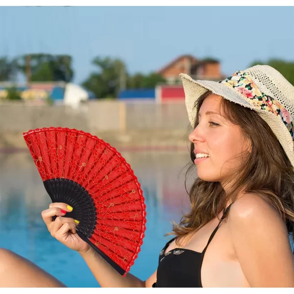 Amajiji ChineseJapanese Vintage Retro Style Bamboo Wood Silk Folding Hand Fan for women HBSY 23cm 001003