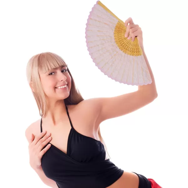 Amajiji ChineseJapanese Vintage Retro Style Bamboo Wood Silk Folding Hand Fan for women HBSY 23cm 001004