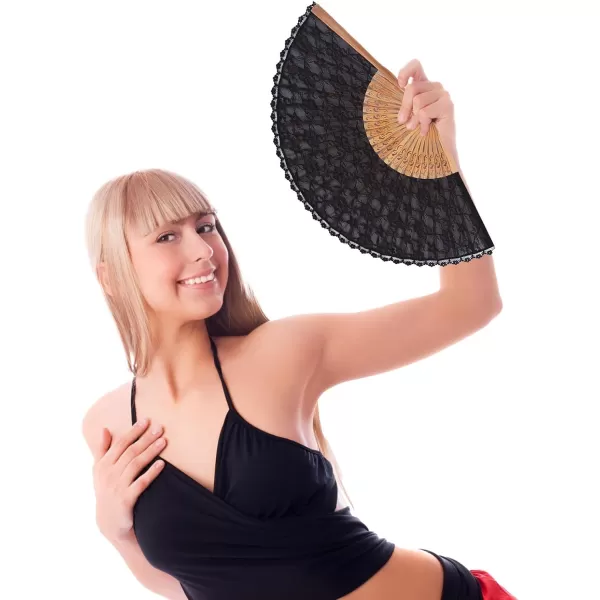 Amajiji ChineseJapanese Vintage Retro Style Bamboo Wood Silk Folding Hand Fan for women HBSY 23cm 001006