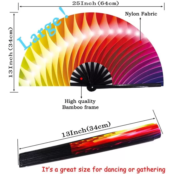 Amajiji Large Folding Fan ChineaseJapanese Bamboo and NylonCloth Folding Hand Fan Hand Folding Fans for WomenMen Hand Fan Festival Fan Gift Fan Folding Fan Dance Fan Black atChiba ight