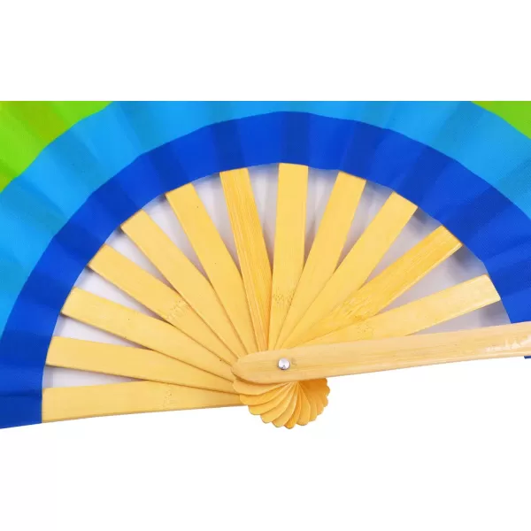 Amajiji Large Folding Fan ChineaseJapanese Bamboo and NylonCloth Folding Hand Fan Hand Folding Fans for WomenMen Hand Fan Festival Fan Gift Fan Folding Fan Dance Fan Chiba ightRainbow