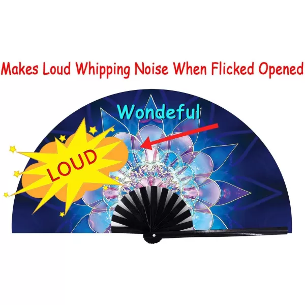 Amajiji Large Folding Fan ChineaseJapanese Bamboo and NylonCloth Folding Hand Fan Hand Folding Fans for WomenMen Hand Fan Festival Fan Gift Fan Folding Fan Dance Fan Black atBlue lower