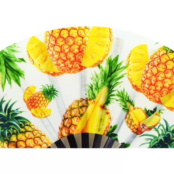 Amajiji Large Folding Fan ChineaseJapanese Bamboo and NylonCloth Folding Hand Fan Hand Folding Fans for WomenMen Hand Fan Festival Fan Gift Fan Folding Fan Dance Fan Black atPineapple