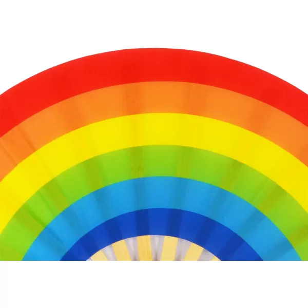 Amajiji Large Folding Fan ChineaseJapanese Bamboo and NylonCloth Folding Hand Fan Hand Folding Fans for WomenMen Hand Fan Festival Fan Gift Fan Folding Fan Dance Fan Chiba ightRainbow