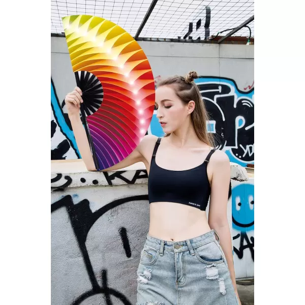 Amajiji Large Folding Fan ChineaseJapanese Bamboo and NylonCloth Folding Hand Fan Hand Folding Fans for WomenMen Hand Fan Festival Fan Gift Fan Folding Fan Dance Fan Black atChiba ight