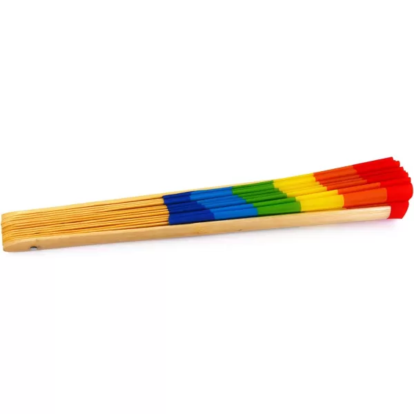 Amajiji Large Folding Fan ChineaseJapanese Bamboo and NylonCloth Folding Hand Fan Hand Folding Fans for WomenMen Hand Fan Festival Fan Gift Fan Folding Fan Dance Fan Chiba ightRainbow