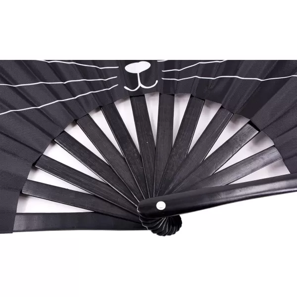 Amajiji Large Folding Fan ChineaseJapanese Bamboo and NylonCloth Folding Hand Fan Hand Folding Fans for WomenMen Hand Fan Festival Fan Gift Fan Folding Fan Dance Fan Chiba ightBlack at
