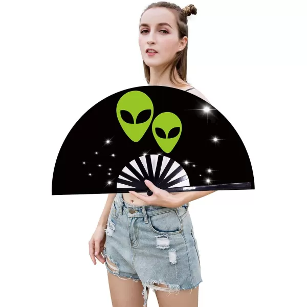Amajiji Large Folding Fan ChineaseJapanese Folding NylonCloth Hand Fan Women Hand Folding Fans Hand Fan Gift fan Craft fan Folding Fan Dance Fan Alien