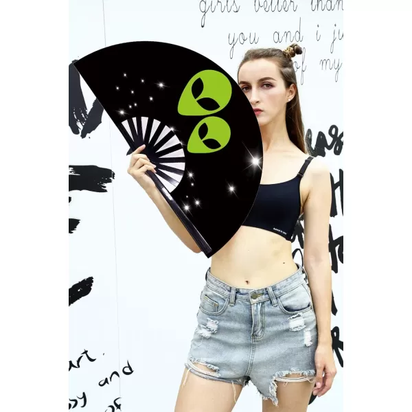 Amajiji Large Folding Fan ChineaseJapanese Folding NylonCloth Hand Fan Women Hand Folding Fans Hand Fan Gift fan Craft fan Folding Fan Dance Fan Alien