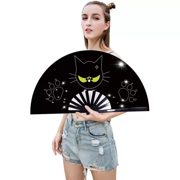 Amajiji Large Folding Fan ChineaseJapanese Folding NylonCloth Hand Fan Women Hand Folding Fans Hand Fan Gift fan Craft fan Folding Fan Dance Fan Anger