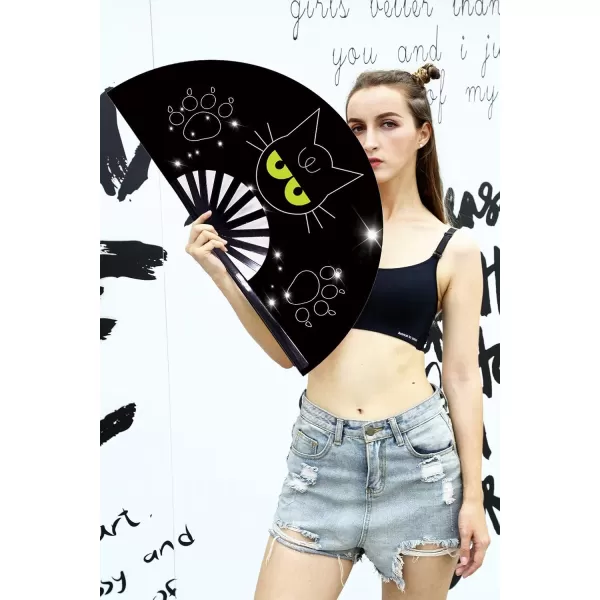 Amajiji Large Folding Fan ChineaseJapanese Folding NylonCloth Hand Fan Women Hand Folding Fans Hand Fan Gift fan Craft fan Folding Fan Dance Fan Grief