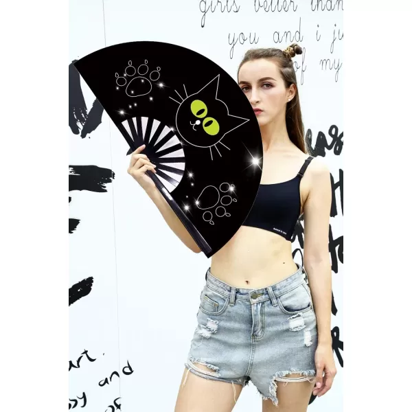 Amajiji Large Folding Fan ChineaseJapanese Folding NylonCloth Hand Fan Women Hand Folding Fans Hand Fan Gift fan Craft fan Folding Fan Dance Fan Happy