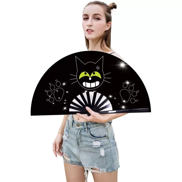 Amajiji Large Folding Fan ChineaseJapanese Folding NylonCloth Hand Fan Women Hand Folding Fans Hand Fan Gift fan Craft fan Folding Fan Dance Fan Like