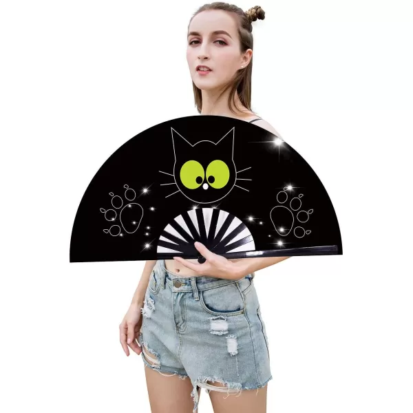 Amajiji Large Folding Fan ChineaseJapanese Folding NylonCloth Hand Fan Women Hand Folding Fans Hand Fan Gift fan Craft fan Folding Fan Dance Fan Surprised