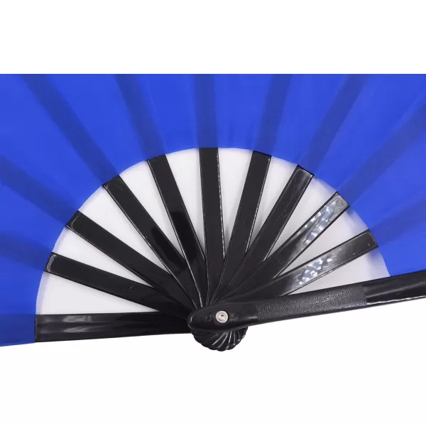 Amajiji Large Folding Fan ChineaseJapanese Folding NylonCloth Hand Fan Women Hand Folding Fans Hand Fan Gift fan Craft fan Folding Fan Dance FanBlue