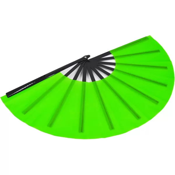 Amajiji Large Folding Fan ChineaseJapanese Folding NylonCloth Hand Fan Women Hand Folding Fans Hand Fan Gift fan Craft fan Folding Fan Dance FanGreen