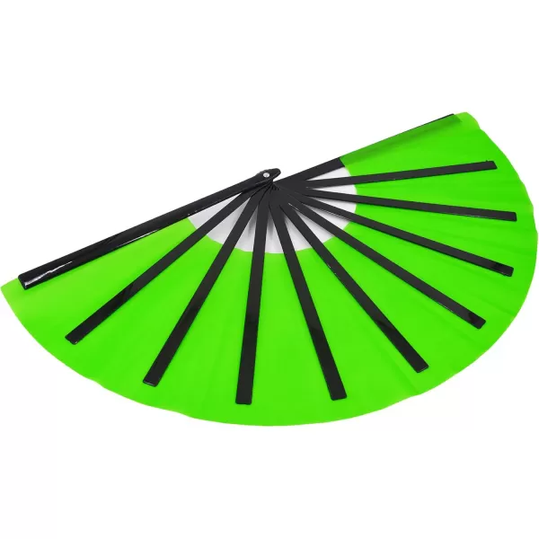 Amajiji Large Folding Fan ChineaseJapanese Folding NylonCloth Hand Fan Women Hand Folding Fans Hand Fan Gift fan Craft fan Folding Fan Dance FanGreen