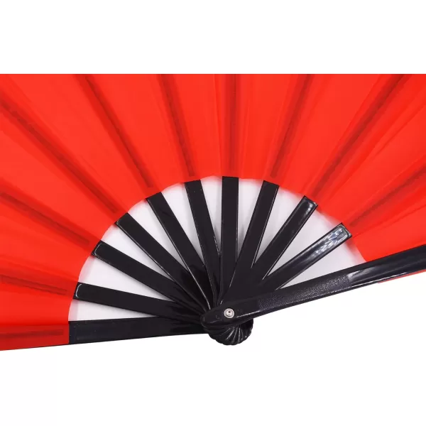 Amajiji Large Folding Fan ChineaseJapanese Folding NylonCloth Hand Fan Women Hand Folding Fans Hand Fan Gift fan Craft fan Folding Fan Dance FanRed