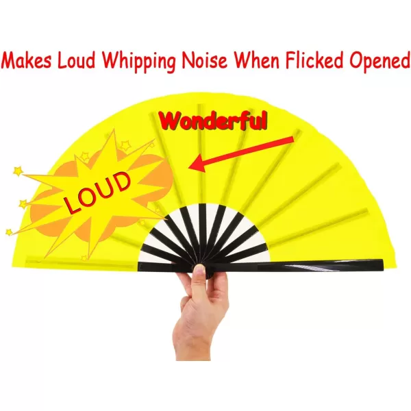 Amajiji Large Folding Fan ChineaseJapanese Folding NylonCloth Hand Fan Women Hand Folding Fans Hand Fan Gift fan Craft fan Folding Fan Dance FanYellow