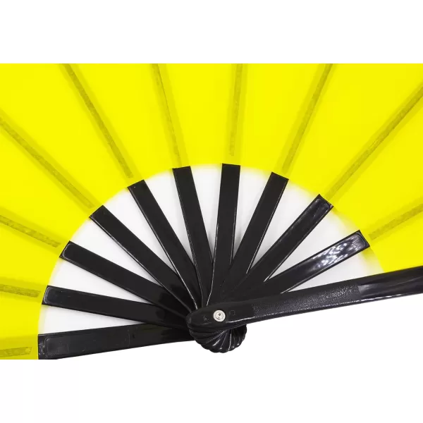 Amajiji Large Folding Fan ChineaseJapanese Folding NylonCloth Hand Fan Women Hand Folding Fans Hand Fan Gift fan Craft fan Folding Fan Dance FanYellow