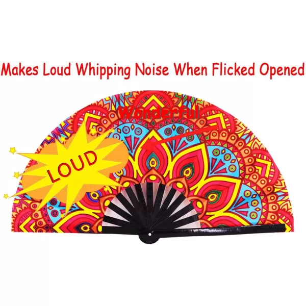 Amajiji Large Folding Fan Rave Festival Accessories for MenWomen ChineaseJapanese Bamboo Hand Fan Performance Decoration Gift Dance Handheld Fan PeacockFantasy Flowers