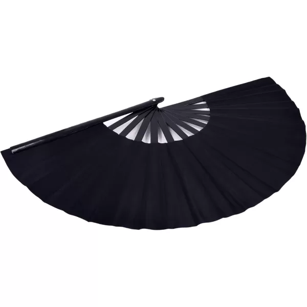 Amajiji Large Folding Fans Rave Festival Accessories for MenWomen Chinese Japanese Hand Fan Gift Fan Drag Queen Fan Performance Fan Dance Fan BlackBlack