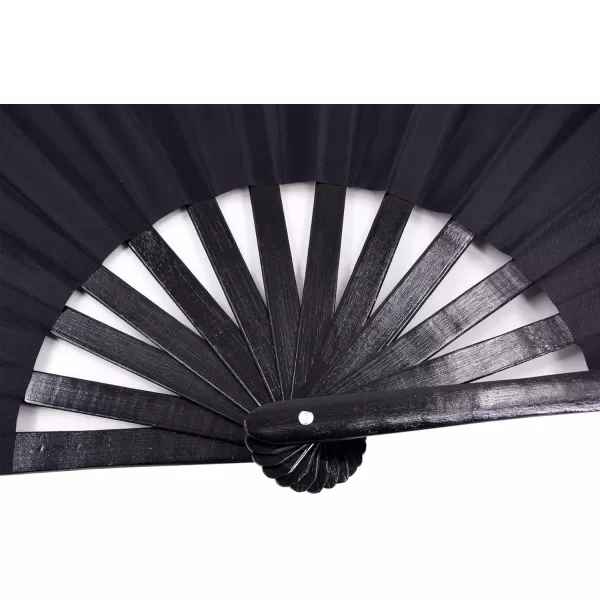 Amajiji Large Folding Fans Rave Festival Accessories for MenWomen Chinese Japanese Hand Fan Gift Fan Drag Queen Fan Performance Fan Dance Fan BlackBlack