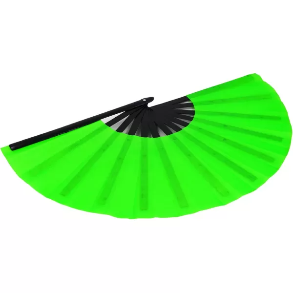 Amajiji Large Folding Fans Rave Festival Accessories for MenWomen Chinese Japanese Hand Fan Gift Fan Drag Queen Fan Performance Fan Dance Fan BlackGreen