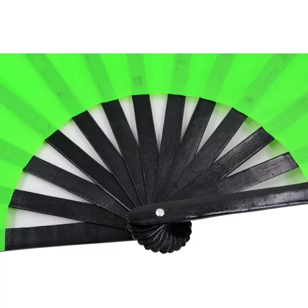 Amajiji Large Folding Fans Rave Festival Accessories for MenWomen Chinese Japanese Hand Fan Gift Fan Drag Queen Fan Performance Fan Dance Fan BlackGreen