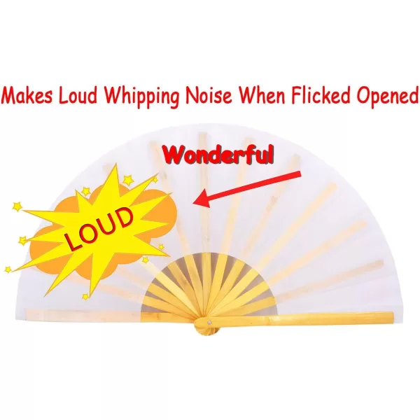 Amajiji Large Folding Fans Rave Festival Accessories for MenWomen Chinese Japanese Hand Fan Gift Fan Drag Queen Fan Performance Fan Dance Fan BlackWhite