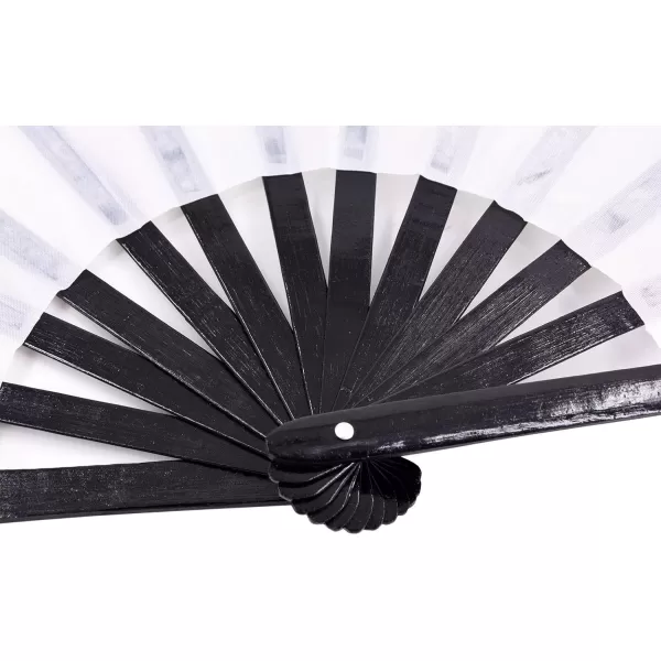 Amajiji Large Folding Fans Rave Festival Accessories for MenWomen Chinese Japanese Hand Fan Gift Fan Drag Queen Fan Performance Fan Dance Fan BlackWhite and Black