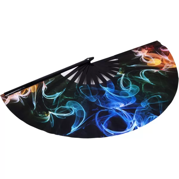 Amajiji Large Folding Fans Rave Festival Accessories for WomenMen ChineaseJapanese Bamboo and NylonCloth Perform Fan Hand Fan Gift Fan Craft Fan Dance Fan AM2Am2