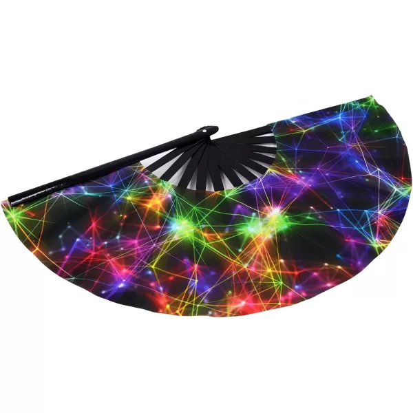 Amajiji Large Folding Fans Rave Festival Accessories for WomenMen ChineaseJapanese Bamboo and NylonCloth Perform Fan Hand Fan Gift Fan Craft Fan Dance Fan AM2Am5