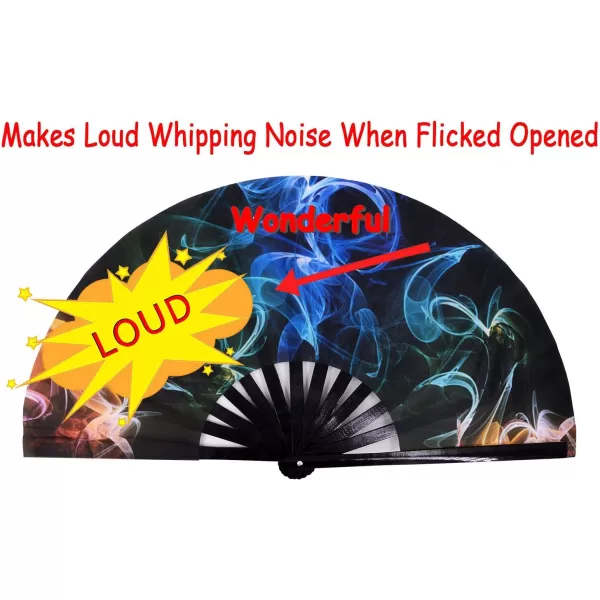 Amajiji Large Folding Fans Rave Festival Accessories for WomenMen ChineaseJapanese Bamboo and NylonCloth Perform Fan Hand Fan Gift Fan Craft Fan Dance Fan AM2Am2