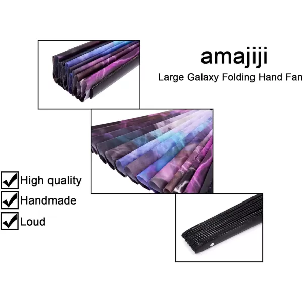 Amajiji Large Folding Fans Rave Festival Accessories for WomenMen ChineaseJapanese Bamboo and NylonCloth Perform Fan Hand Fan Gift Fan Craft Fan Dance Fan AM2Am3