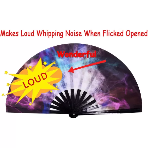Amajiji Large Folding Fans Rave Festival Accessories for WomenMen ChineaseJapanese Bamboo and NylonCloth Perform Fan Hand Fan Gift Fan Craft Fan Dance Fan AM2Am3