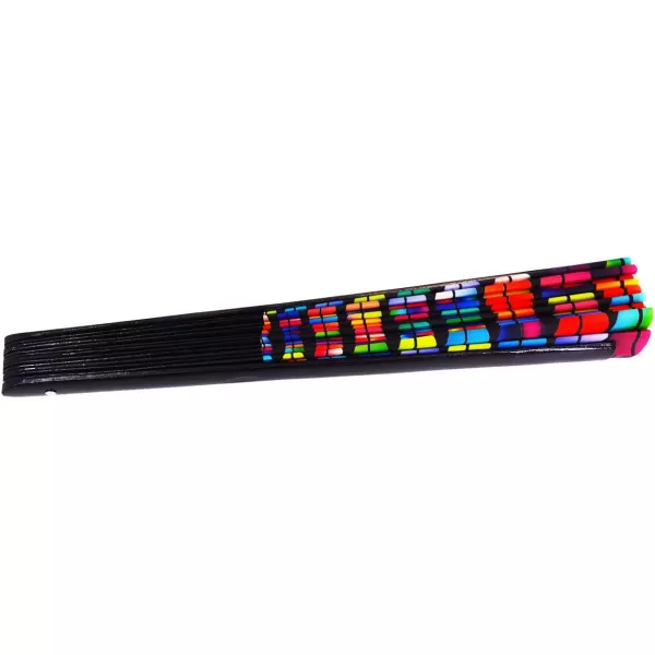 Amajiji Large Folding Hand Rave Fan Clack Fans for WomenMen ChineaseJapanese Bamboo and NylonCloth Hand held Folding Fan Hand Fan Festival Fan Gift Fan Craft Fan Dance Fan Carnival ightsColorful lips