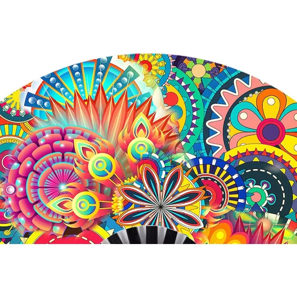 Amajiji Large Folding Hand Rave Fan for WomenMen ChineaseJapanese Bamboo and NylonCloth Folding Hand Fan Hand Fan Festival Fan Gift Fan Craft Fan Folding Fan Dance Fan Disco BassDream lower