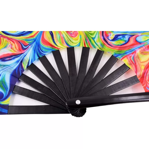Amajiji Large Folding Hand Rave Fan for WomenMen ChineaseJapanese Bamboo and NylonCloth Folding Hand Fan Hand Fan Festival Fan Gift Fan Craft Fan Folding Fan Dance FanIce ire
