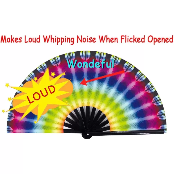 Amajiji Large Folding Hand Rave Fan for WomenMen ChineaseJapanese Bamboo and NylonCloth Folding Hand Fan Hand Fan Festival Fan Gift Fan Craft Fan Folding Fan Dance Fan Disco Bassperture