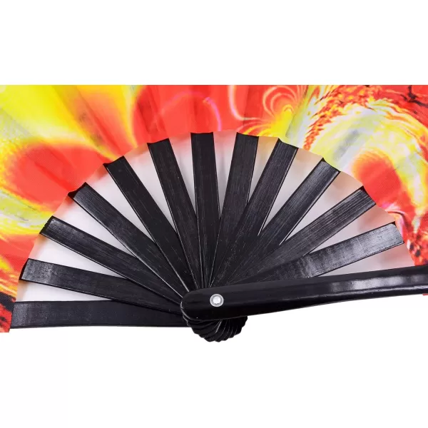 Amajiji Large Folding Hand Rave Fan for WomenMen ChineaseJapanese Bamboo and NylonCloth Folding Hand Fan Hand Fan Festival Fan Gift Fan Craft Fan Folding Fan Dance Fan Disco BassSunset